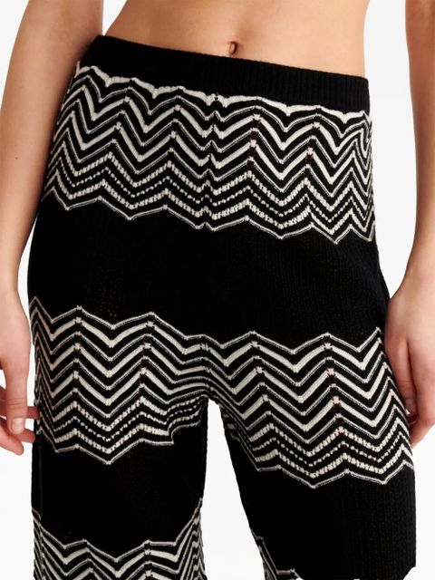 ERES Sugar chevron-pattern wide trousers - Black