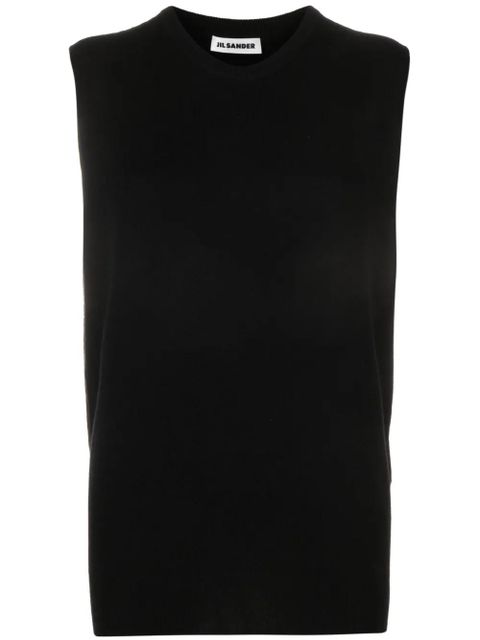 Jil Sander sleeveless cashmere top - Black - zdjęcie produktu nr 1