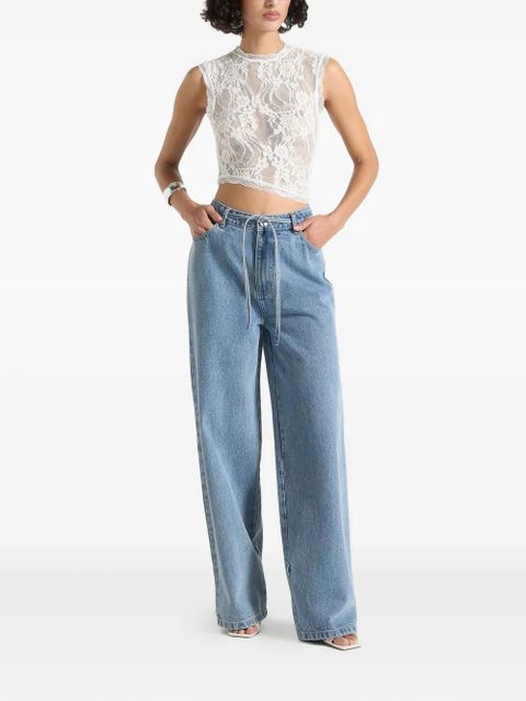 Manière De Voir Eugenie lace asymmetric top - White