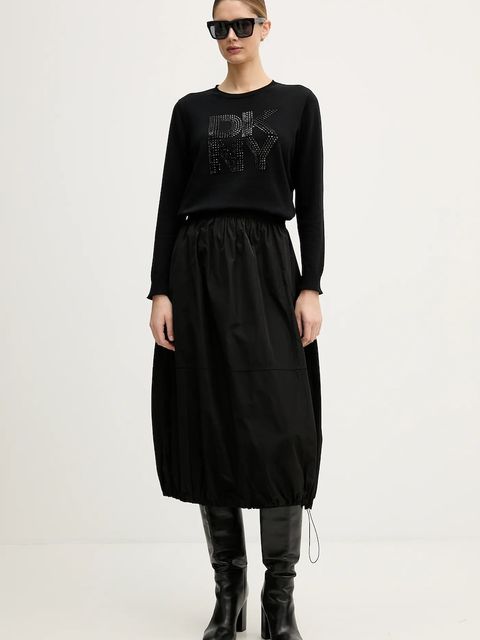 Dkny sweter bawełniany damski kolor czarny DJ5R0840