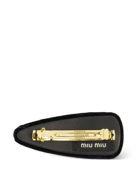 Miu Miu logo-lettering hair clip - Black