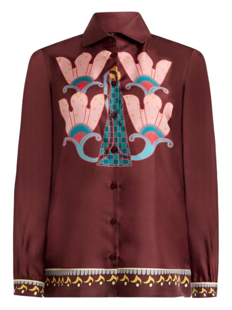 ETRO floral print silk shirt - Brown - zdjęcie produktu nr 1