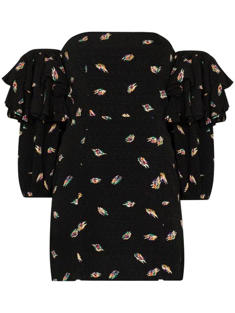 ROTATE BIRGER CHRISTENSEN Bethany off-the-shoulder mini dress - Black - zdjęcie produktu nr 1