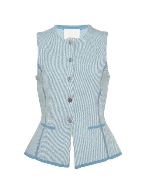 3.1 Phillip Lim button-fastening vest - Blue - zdjęcie produktu nr 1