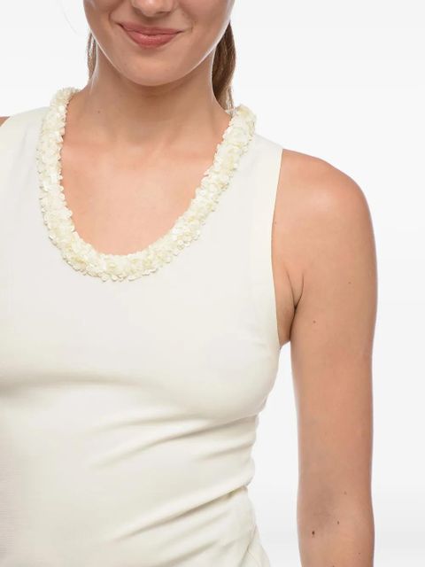 Jil Sander embellished-neckline tank top - White