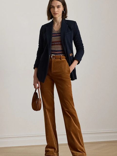 Lauren Ralph Lauren marynarka kolor granatowy jednorzędowa gładka 200980021