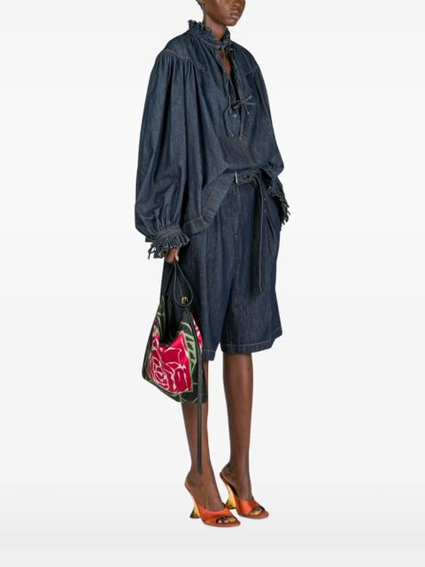 DRIES VAN NOTEN small graphic-print shoulder bag - Red