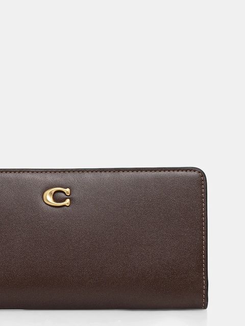 Coach portfel damski kolor brązowy CZ096 - zdjęcie produktu nr 2