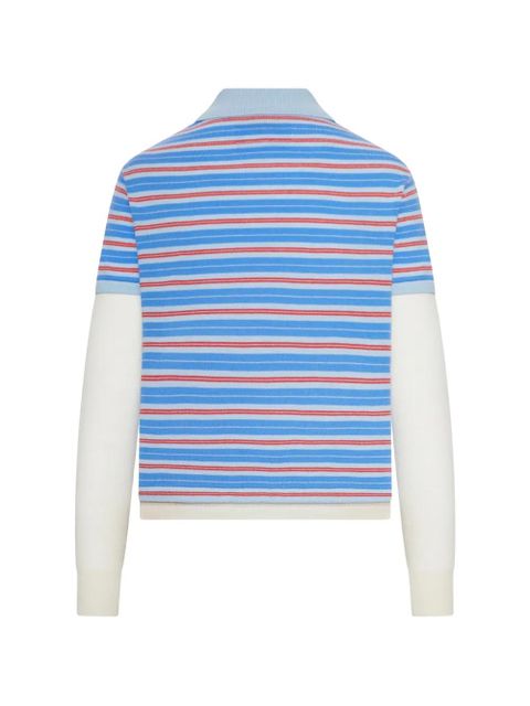 Guest In Residence striped collared polo top - White - zdjęcie produktu nr 2