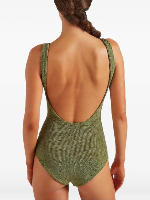Hunza G square-neck coverage swimsuit - Green