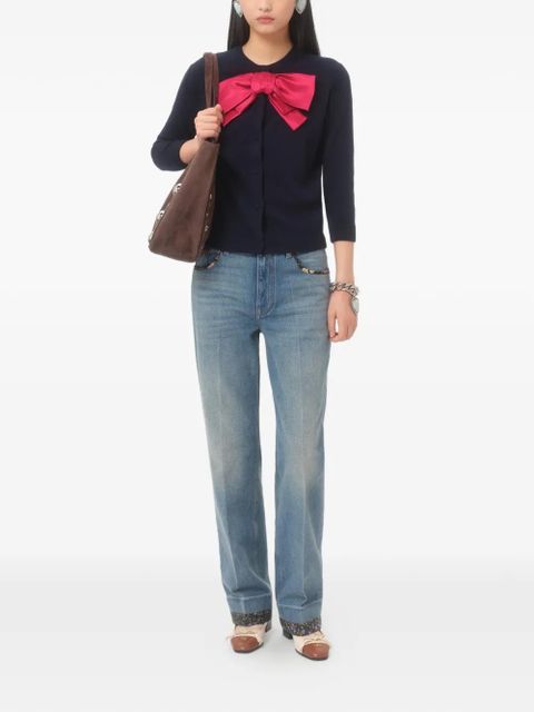 Valentino Garavani bow-detail cardigan - Blue