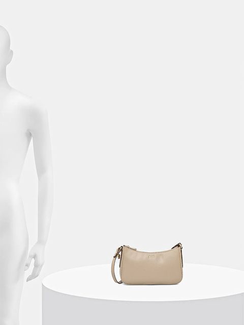 BOSS torebka skórzana kolor beżowy 50547773