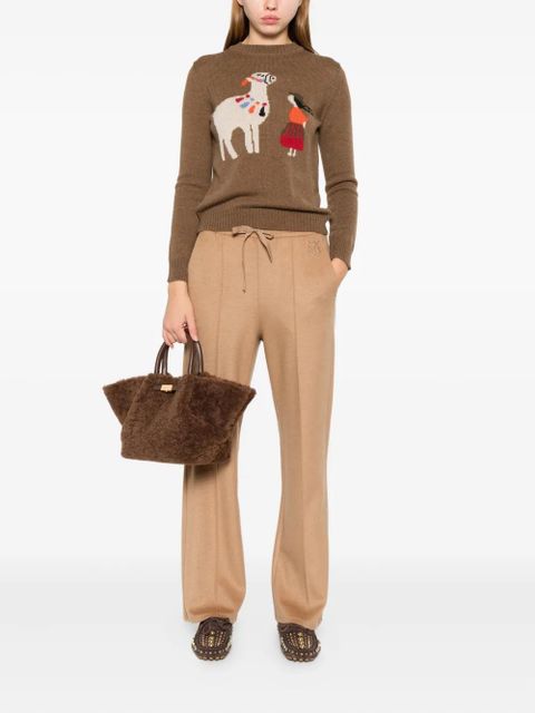 Weekend Max Mara virgin wool blend straight-leg trousers - Brown - zdjęcie produktu nr 2