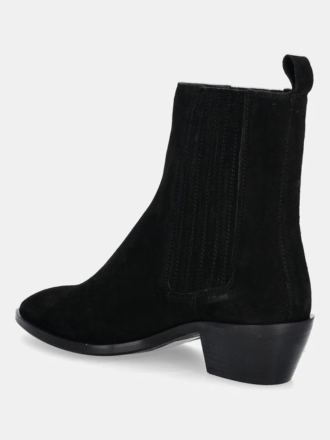 Medicine botki zamszowe kolor czarny na słupku