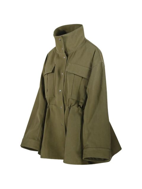 Róhe drawstring-waist high-neck jacket - Green