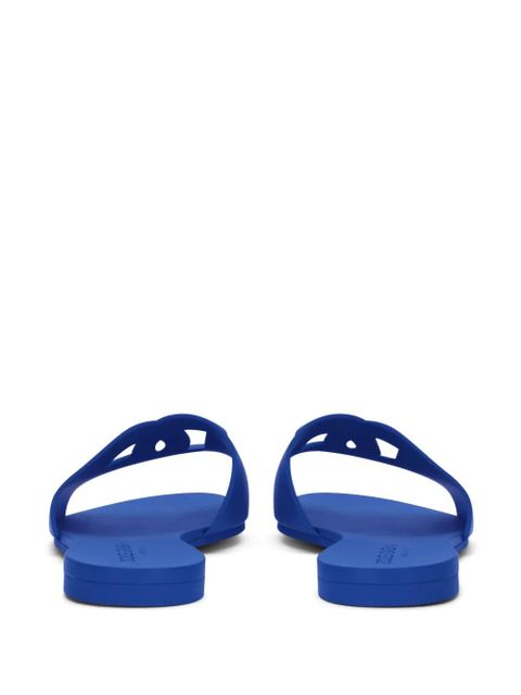 Dolce & Gabbana logo-lettering open-toe slides - Blue