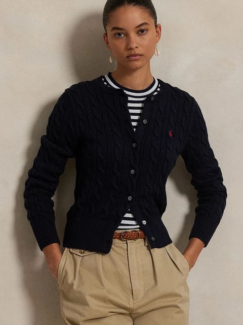 Polo Ralph Lauren kardigan bawełniany kolor granatowy 211891643