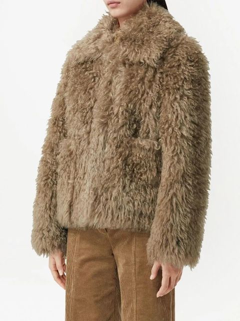Burberry mohair-blend oversized jacket - Neutrals - zdjęcie produktu nr 2