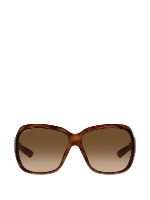 Gucci Eyewear tortoiseshell-effect geometric-frame sunglasses - Brown - zdjęcie produktu nr 1