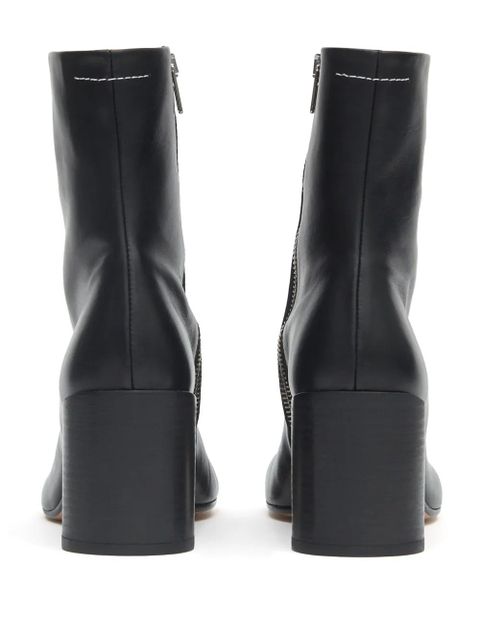 MM6 Maison Margiela stitch-out leather ankle boots - Black - zdjęcie produktu nr 2