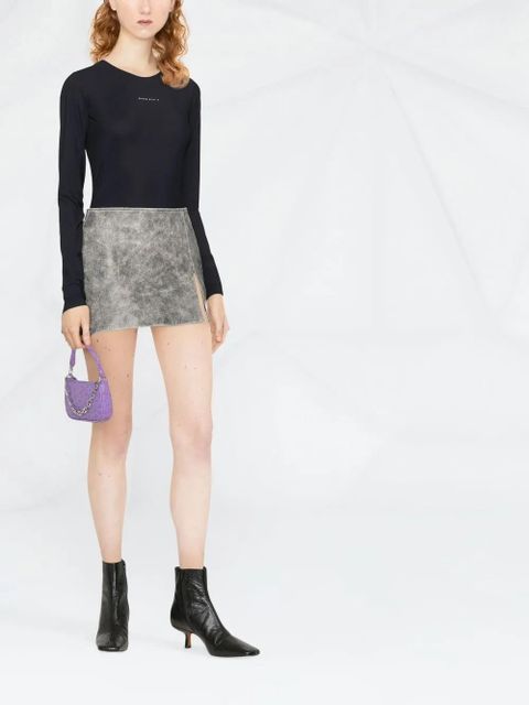 MM6 Maison Margiela round-neck logo-appliqué bodysuit - Black - zdjęcie produktu nr 2