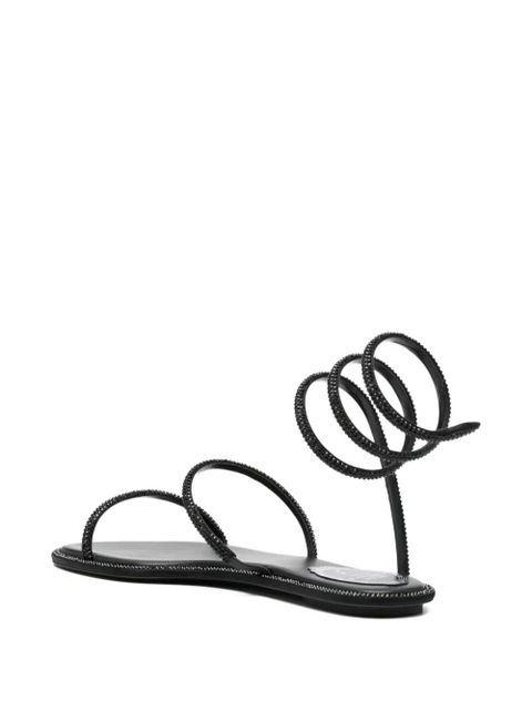 René Caovilla Cleo spiral-embellished sandals - Black