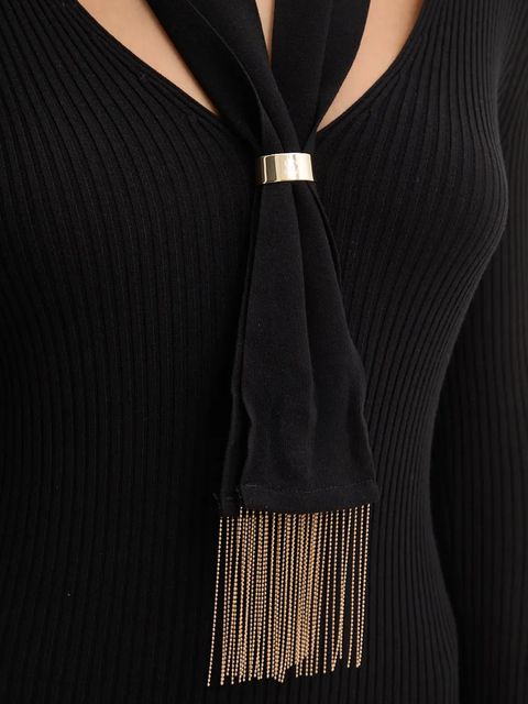 Simona Corsellini sukienka kolor czarny midi dopasowana A24CPABE03