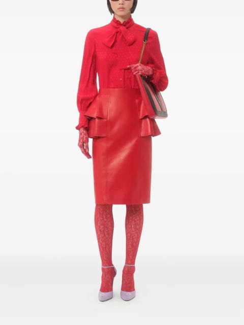 Valentino Garavani Cour de Coeur-print silk shirt - Red