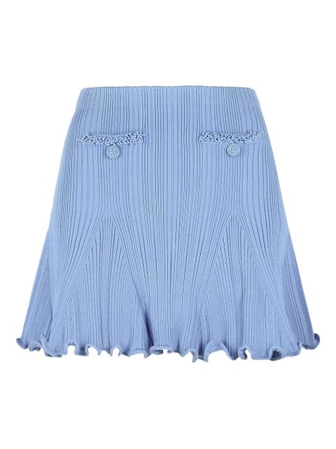 Self-Portrait flared-hem mini skirt - Blue - zdjęcie produktu nr 1