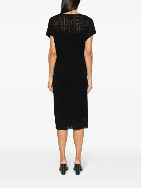 Givenchy 4G jacquard draped midi dress - Black