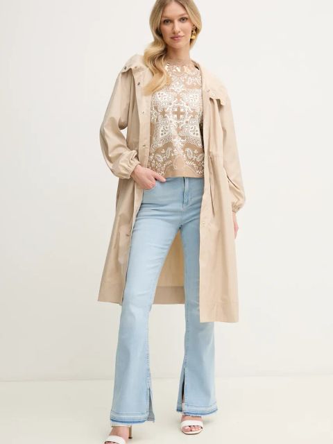 Marella parka Emme by Marella damska kolor beżowy przejściowa 2515021091200