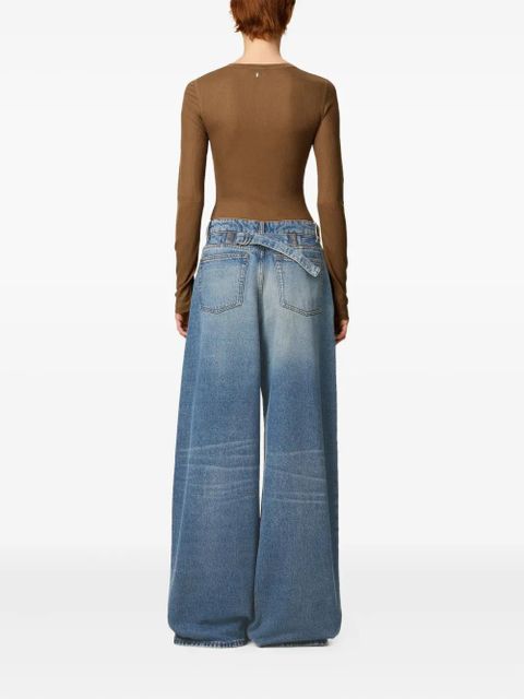 AMI Paris cotton super wide-leg jeans - Blue