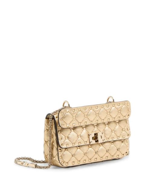 Valentino Garavani RockstudSpike small laminated nappa bag - Neutrals
