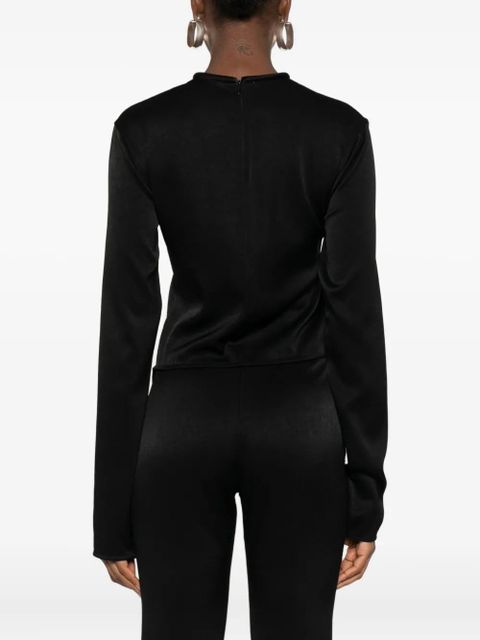 Nanushka asymmetric-hem top - Black