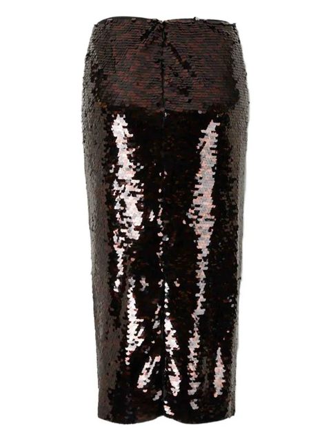 STAUD Ciara sequin high-waisted midi skirt - Brown