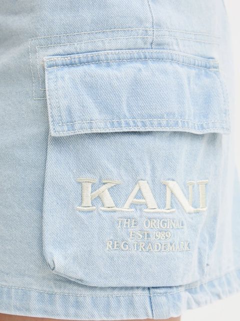 Karl Kani spódnica jeansowa kolor niebieski mini rozkloszowana PD00001820