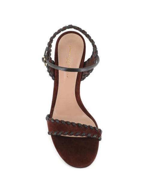 Gianvito Rossi whipstitched suede sandals - Brown