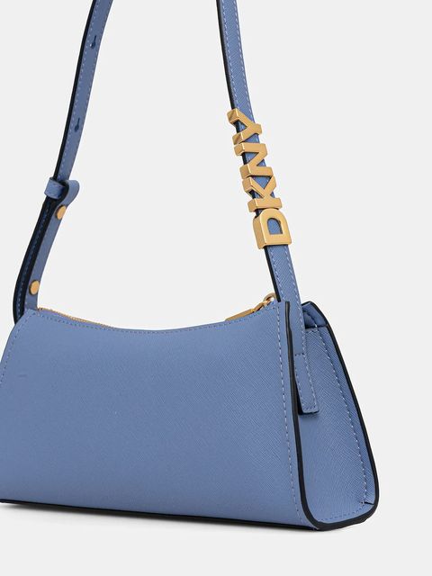 Dkny torebka skórzana kolor niebieski R433YG57