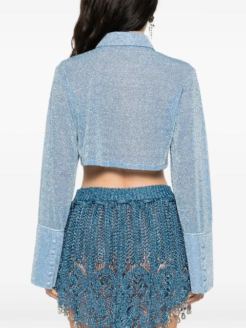 Oséree lurex cropped top - Blue