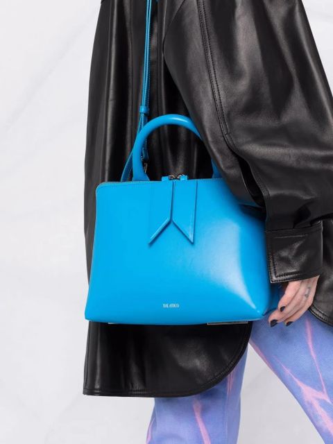 The Attico Monday triangle leather tote bag - Blue