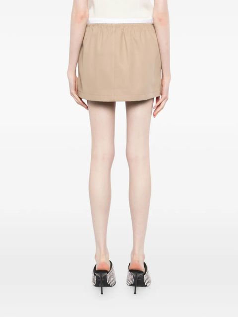 Alexander Wang logo-waistband mini skirt - Neutrals