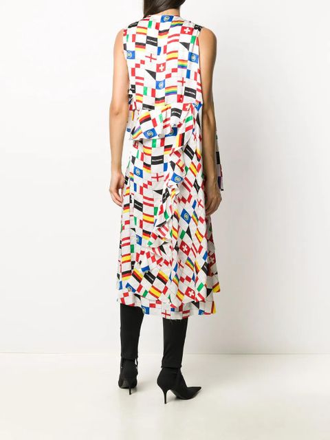 Balenciaga printed silk dress - White