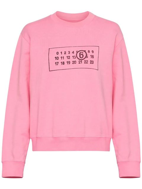 MM6 Maison Margiela numbers-motif cotton sweatshirt - Pink - zdjęcie produktu nr 1