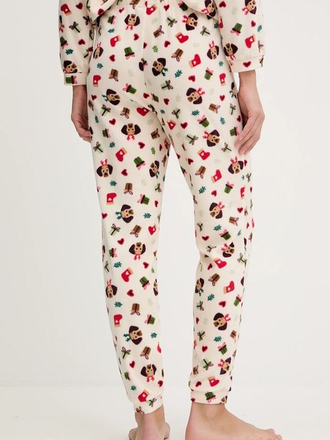 United Colors of Benetton spodnie piżamowe damska kolor beżowy 39EZ3F04V - zdjęcie produktu nr 2