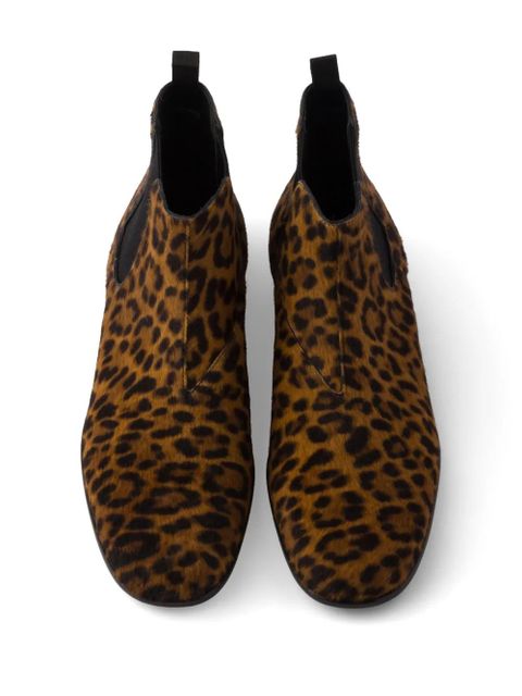 Prada Printed Elasticated Booties - Brown