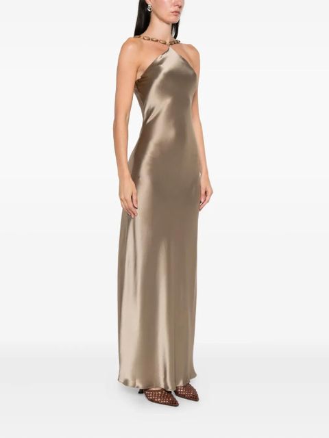 STAUD Cadence bead-embellished slip maxi dress - Neutrals