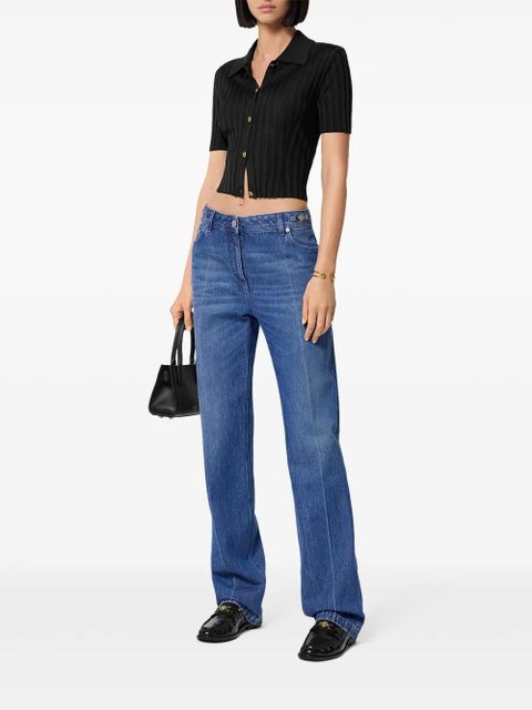 Versace button-up knitted shirt - Black