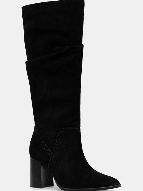 Medicine kozaki zamszowe kolor czarny na słupku - zdjęcie produktu nr 1