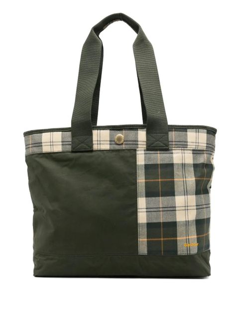 Barbour check-panel tote bag - Green - zdjęcie produktu nr 1
