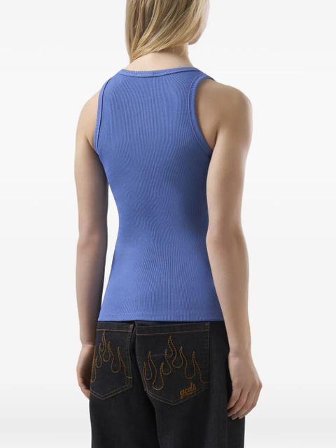 GCDS logo-embroidered tank top - Blue